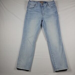 Kut From The Kloth Catherine Crop Jeans Women's 10 Light Wash‎ Straight Mid-Rise